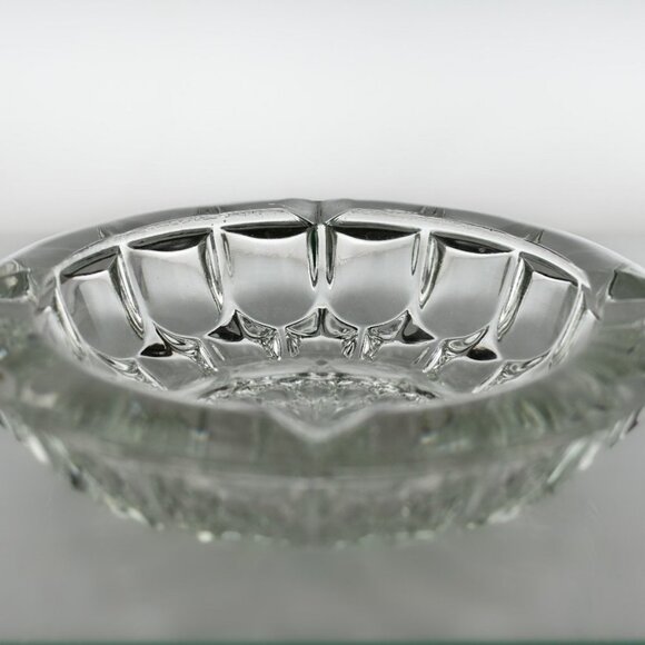 RETRO Glass Ashtray | Vintage 1970s Pressed Glass Heavy Ashtray | Unique Barware - Picture 3 of 7